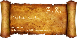 Philip Kitti névjegykártya